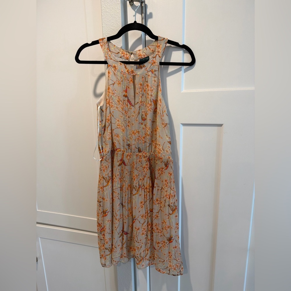 Sleeveless Hummingbird Floral Midi Dress